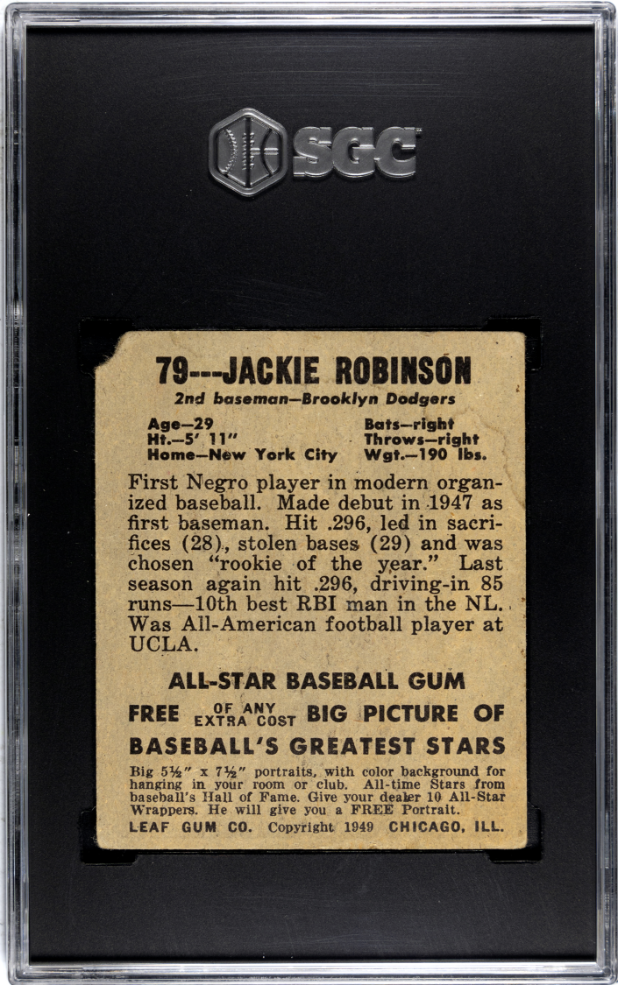 1948 Leaf Gum Co. Jackie Robinson #79 SGC 1