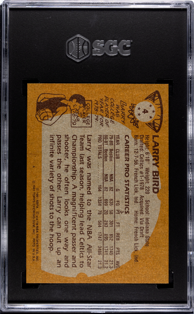 1981 Topps Larry Bird #4 SGC 7