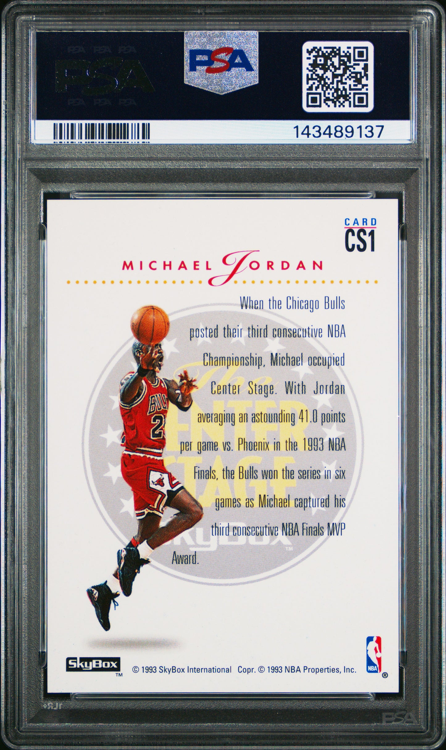 1993 Skybox Premium Center Stage Michael Jordan #CS1 PSA 9