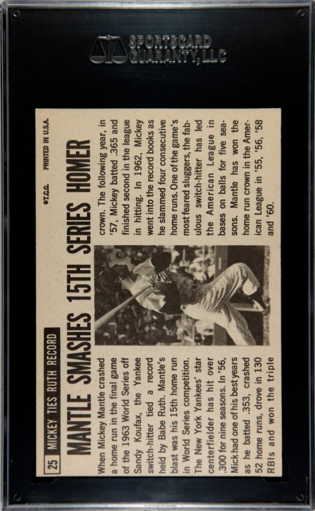 1964 Topps Giants Mickey Mantle #25 SGC 7