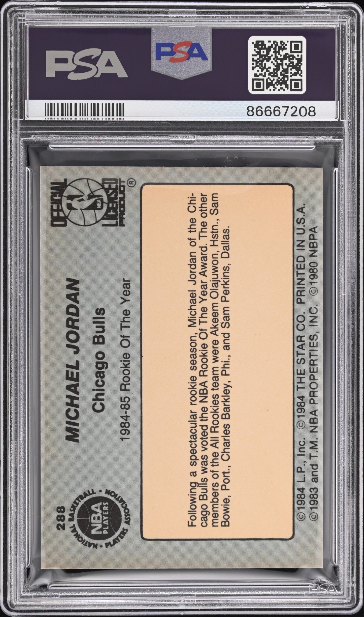 1984 Star Michael Jordan #288 PSA 6