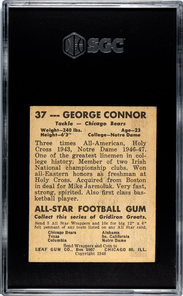 1948 Leaf Gum Co. George Connor #37 SGC 4.5