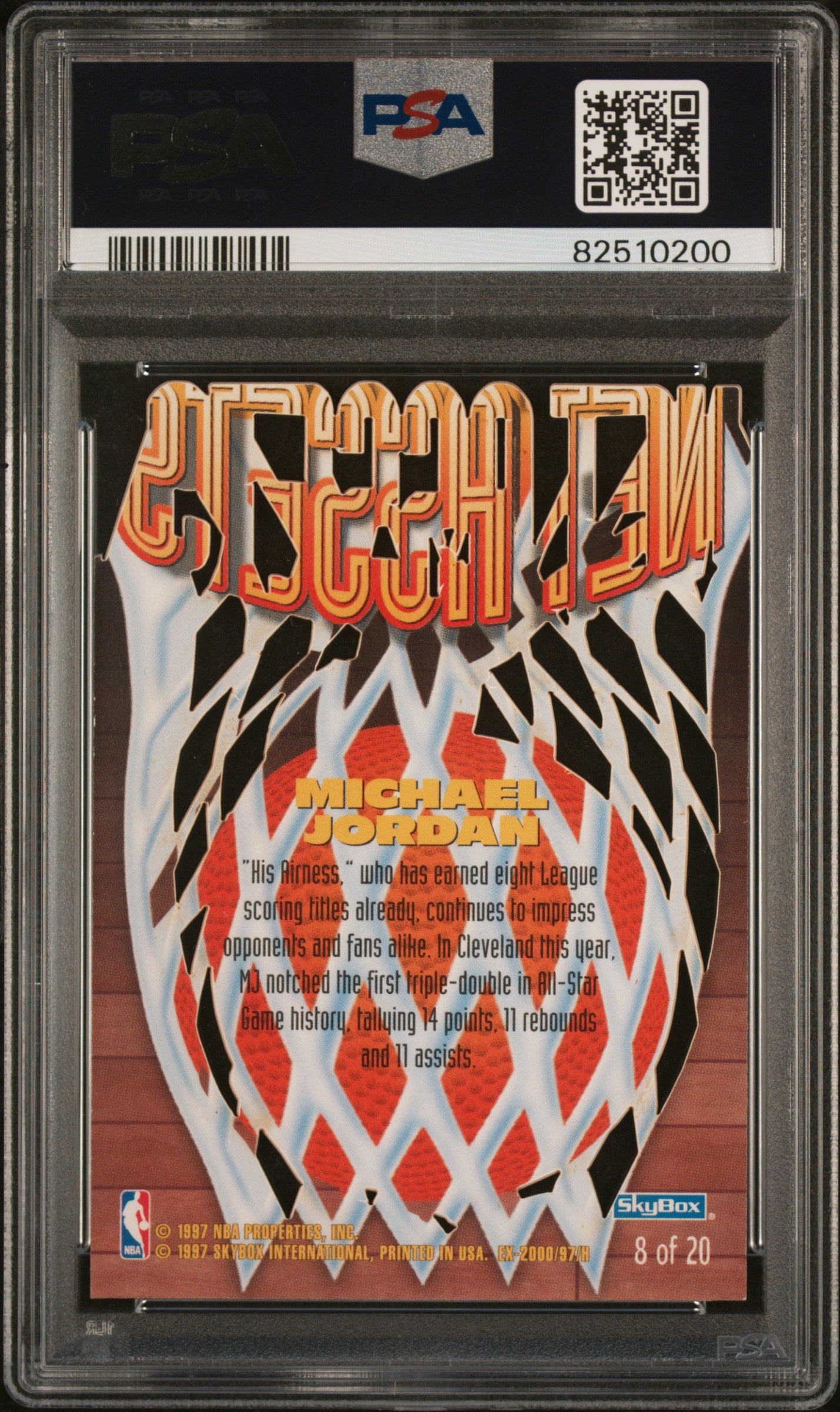 1996 Skybox E-X2000 Net Assets Michael Jordan #8 PSA 9