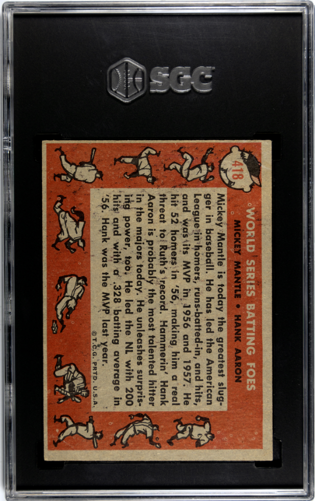 1958 Topps W. S. Batting Foes #418 SGC 2.5