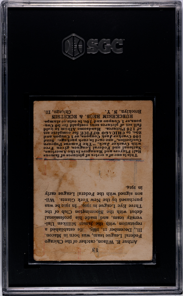 1915 Cracker Jack Art Wilson #13 SGC 1