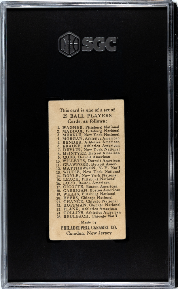 1909 Philadelphia Caramel (E95) Johnny Evers SGC 5