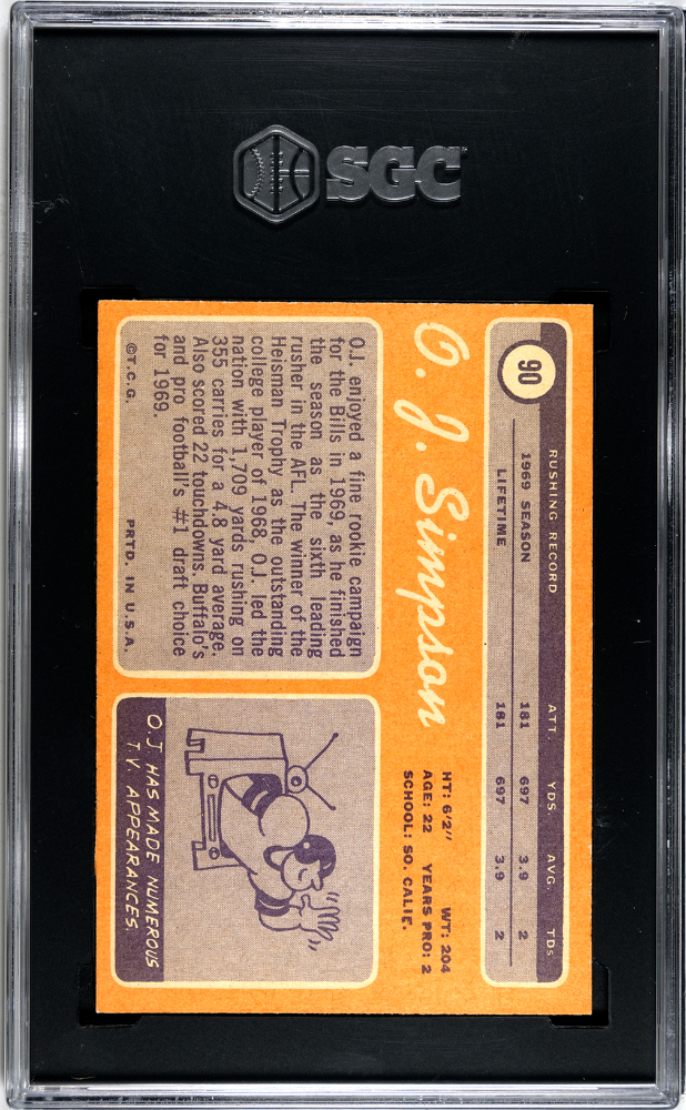 1970 Topps Oj Simpson #90 SGC 6