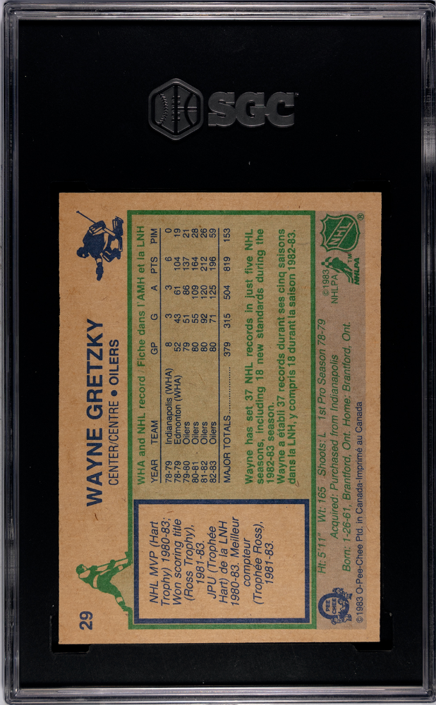 1983 O-Pee-Chee Wayne Gretzky #29 SGC 8.5