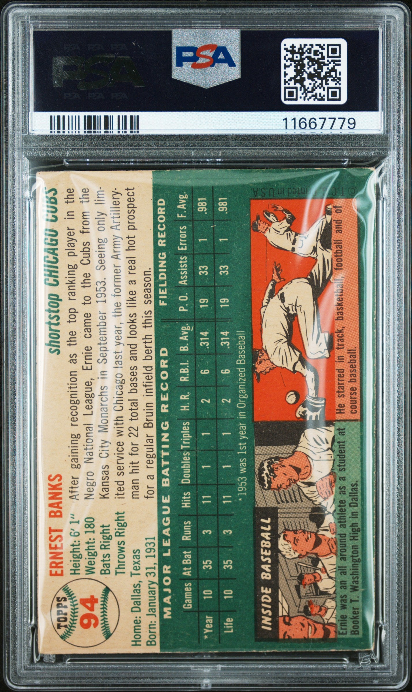 1954 Topps Ernie Banks #94 PSA 5