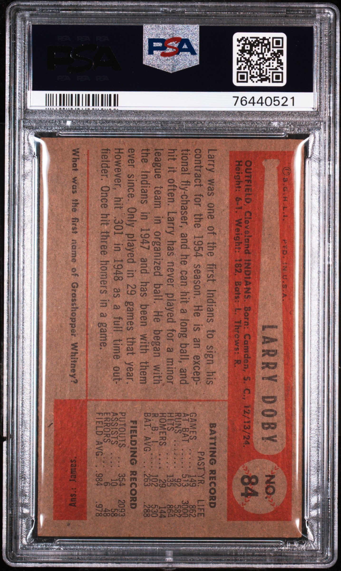 1954 Bowman Larry Doby #84 PSA 4