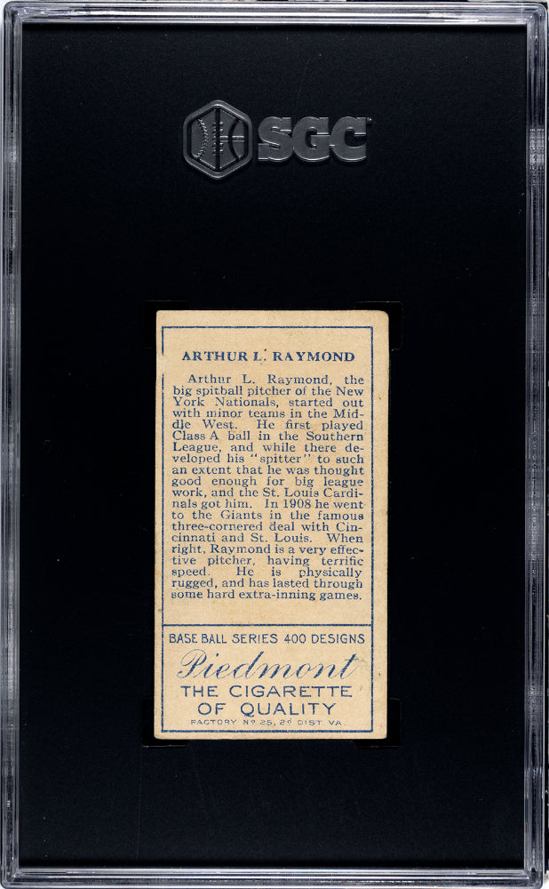 1911 Piedmont Cigarettes (T205) Arthur Raymond SGC 3.5