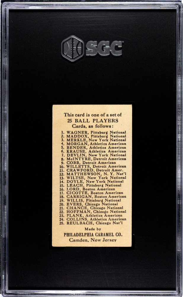 1909 Philadelphia Caramel (E95) Chief Bender SGC 5.5