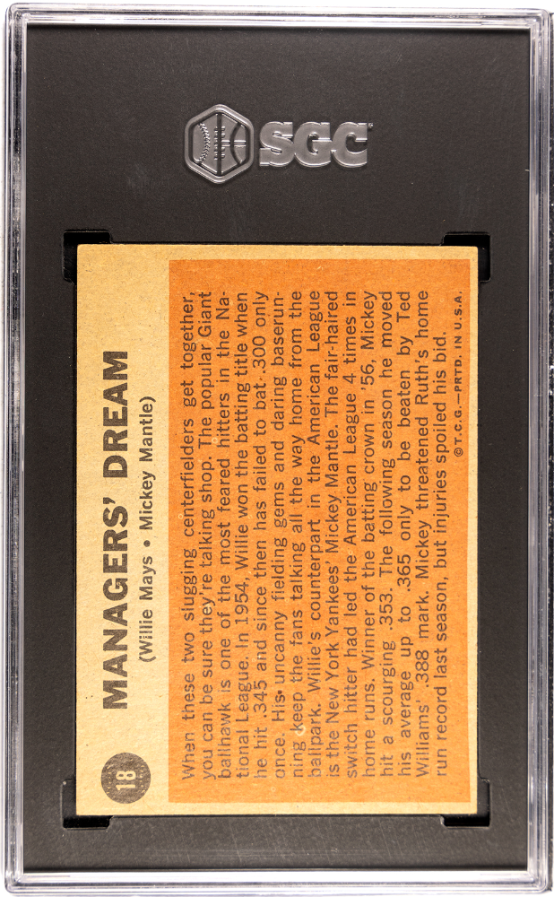 1962 Topps Managers' Dream #18 SGC 5
