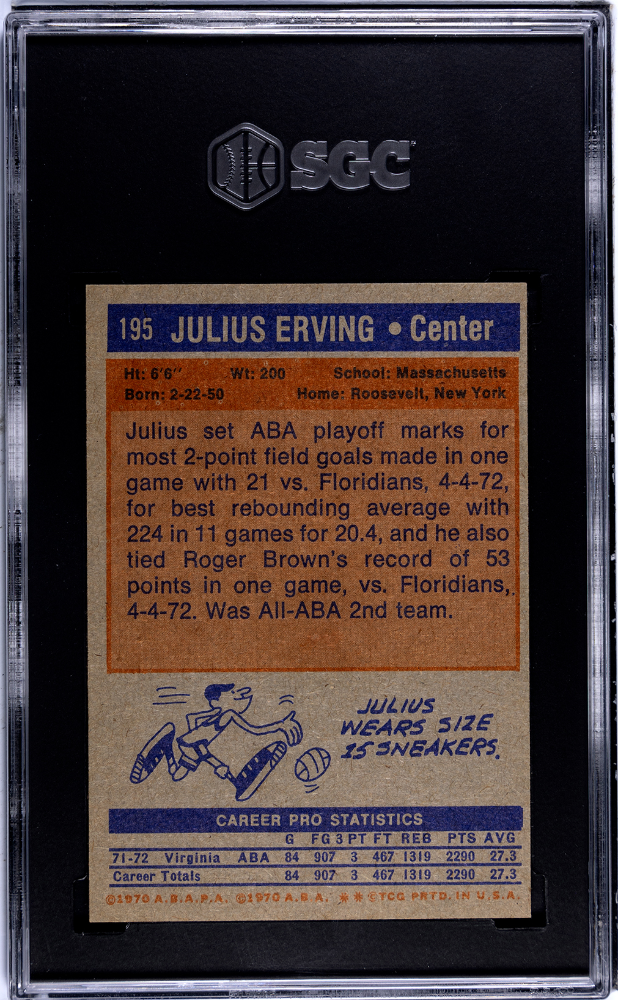 1972 Topps Julius Erving #195 SGC 7