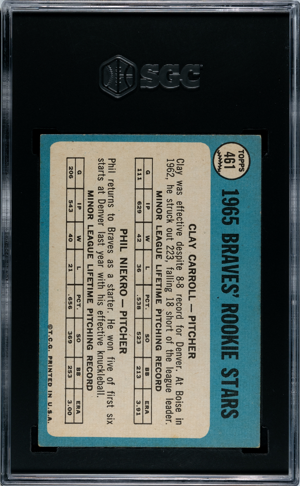 1965 Topps Phil Niekro #461 SGC 5
