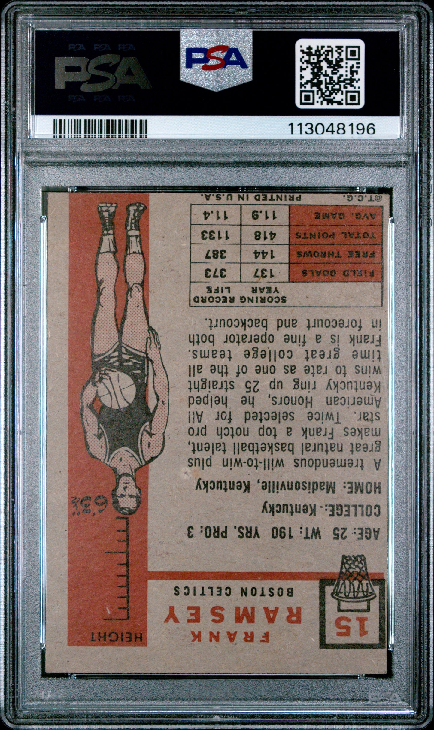 1957 Topps Frank Ramsey #15 PSA 4 MC