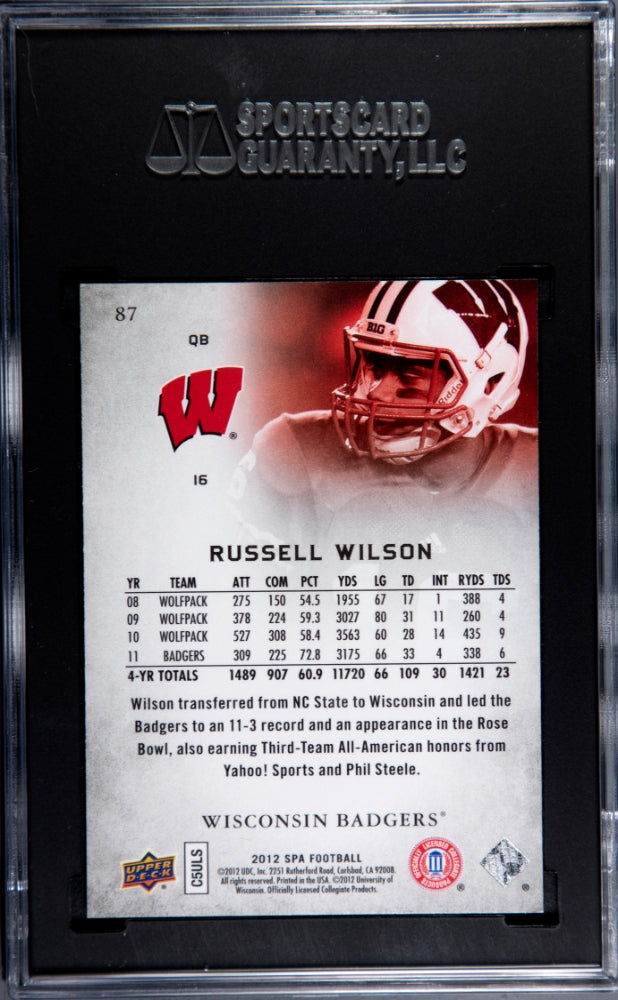 2012 Upper Deck SP Authentic Russell Wilson #87 SGC 10