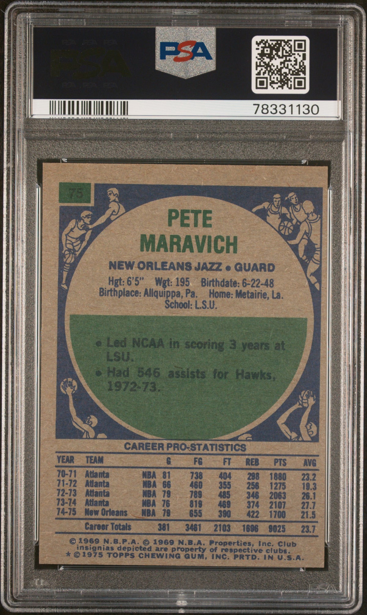 1975 Topps Pete Maravich #75 PSA 8