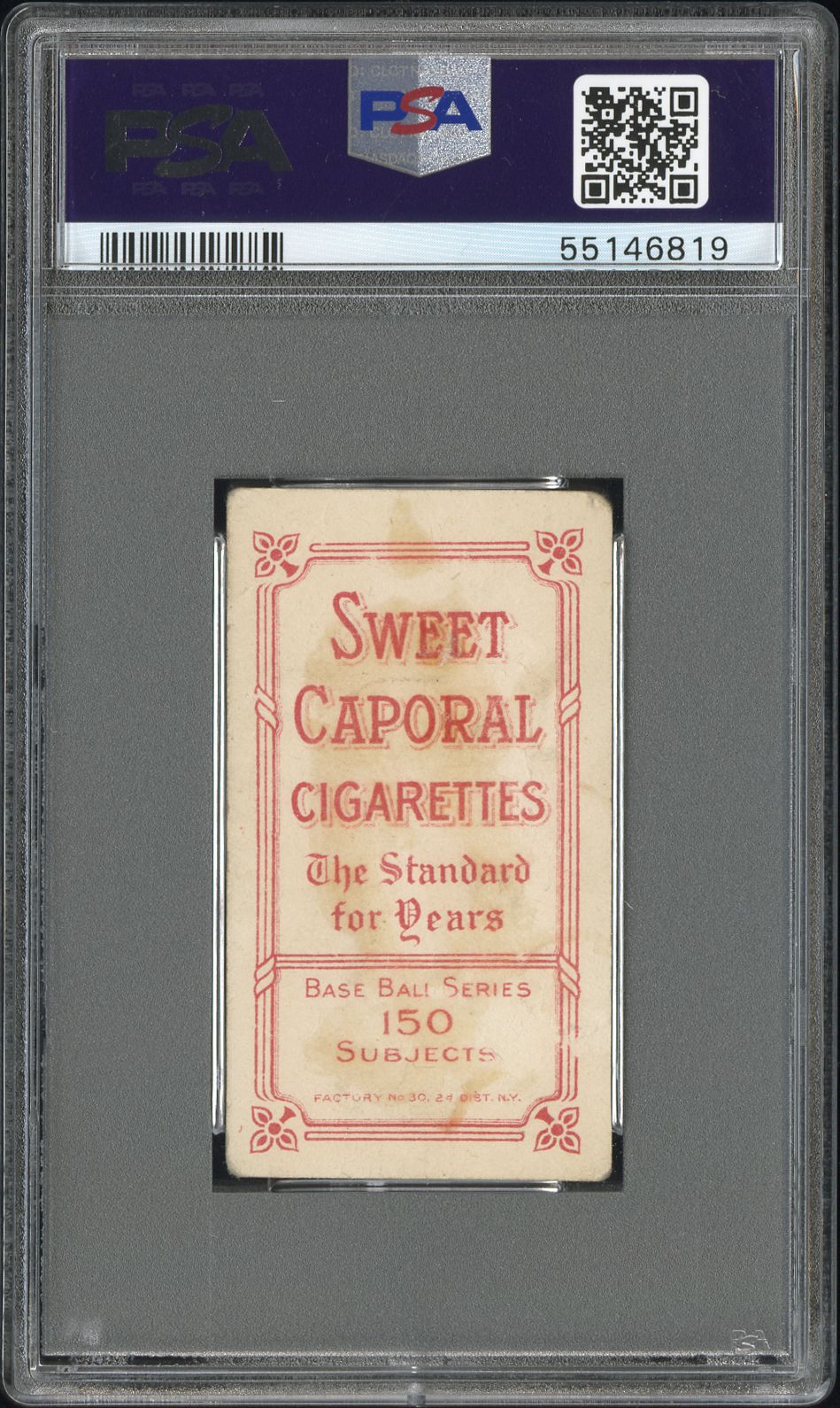 1909-11 T206 Sweet Caporal 150/30 Ty Cobb Portrait Green PSA 2