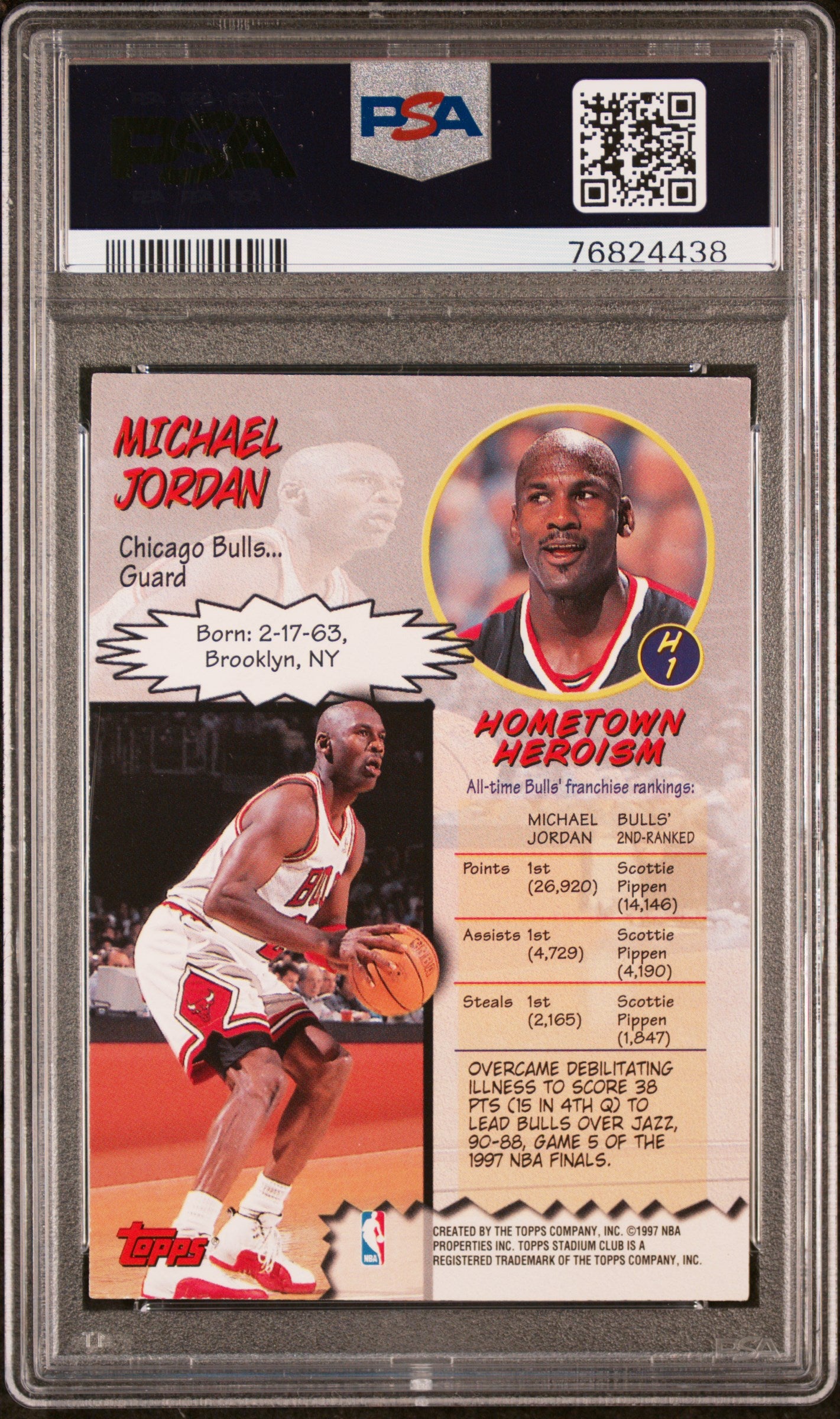 1997 Stadium Club Hardcourt Heroics Michael Jordan #H1 PSA 9