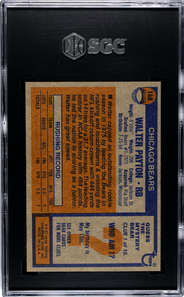 1976 Topps Walter Payton #148 SGC 7