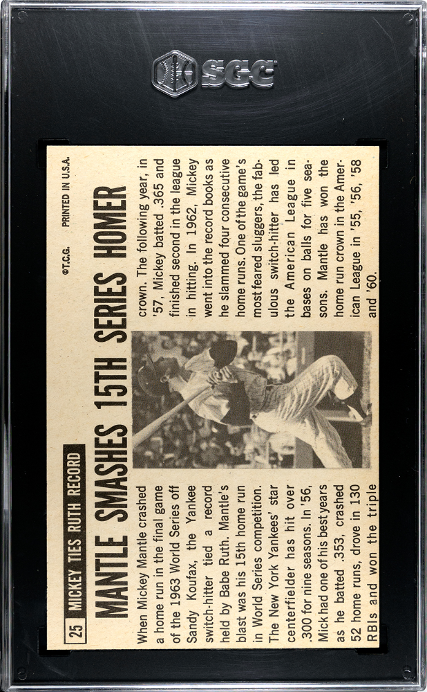 1964 Topps Giants Mickey Mantle #25 SGC 6