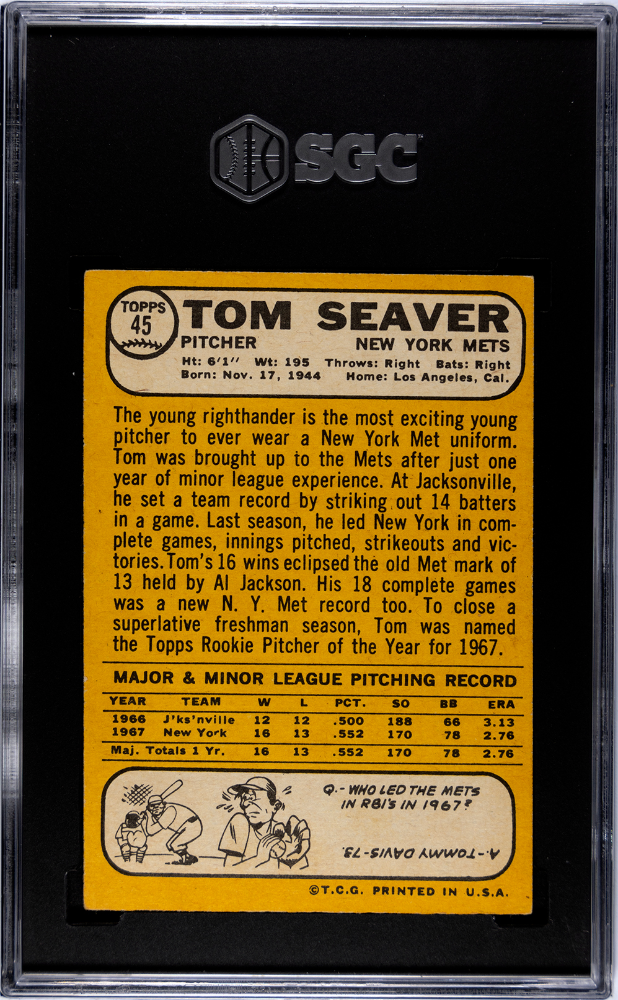 1968 Topps Tom Seaver #45 SGC 5