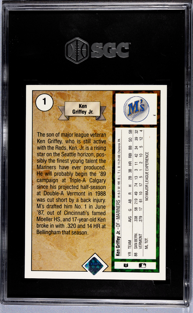 1989 Upper Deck Ken Griffey JR. #1 SGC 9