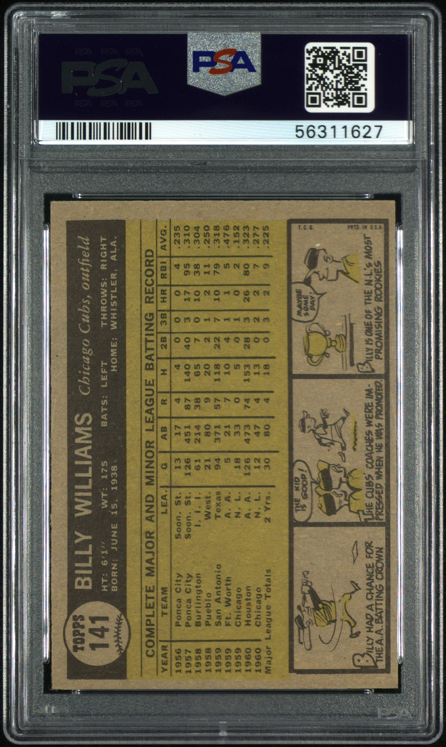 1961 Topps Billy Williams #141 PSA 7