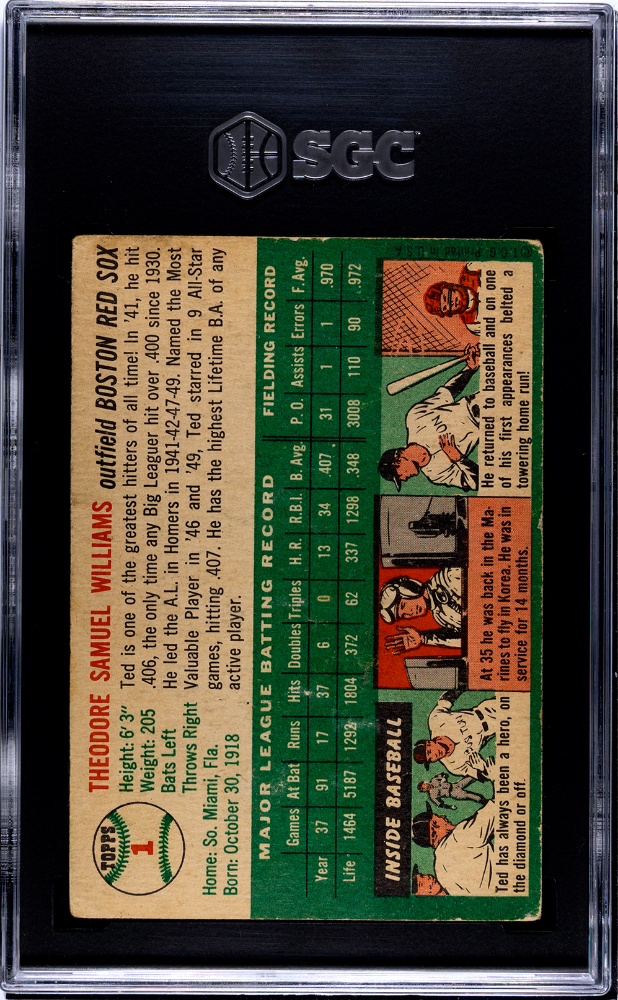 1954 Topps Ted Williams #1 SGC 3