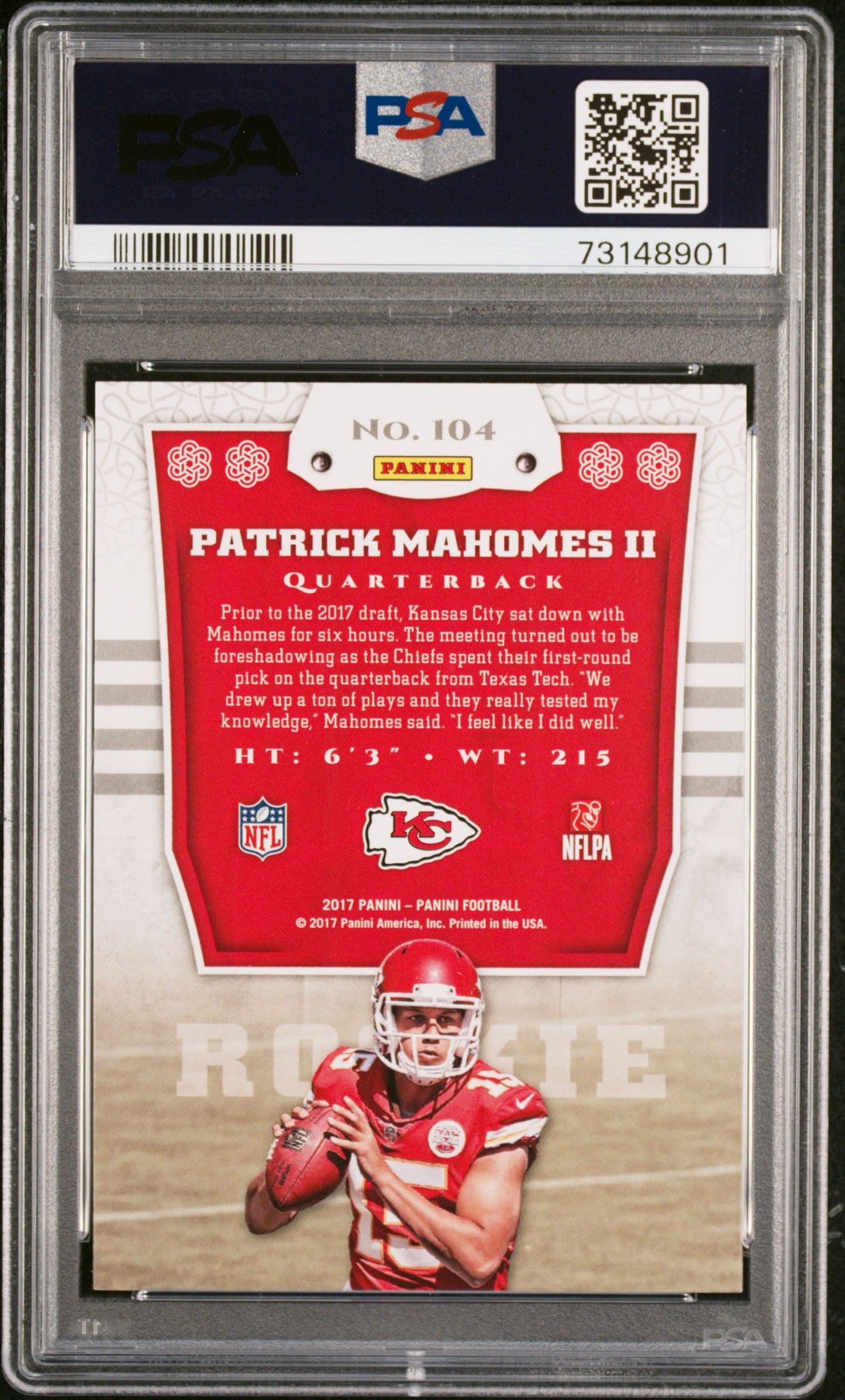 2017 Panini Patrick Mahomes II #104 PSA 10