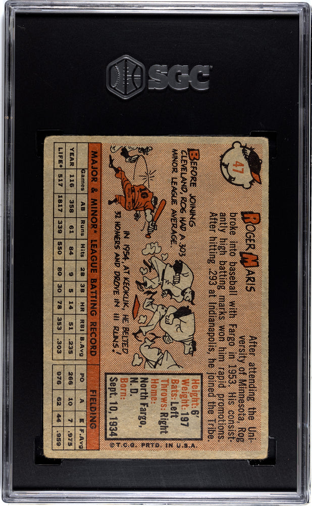 1958 Topps Roger Maris #47 SGC 3