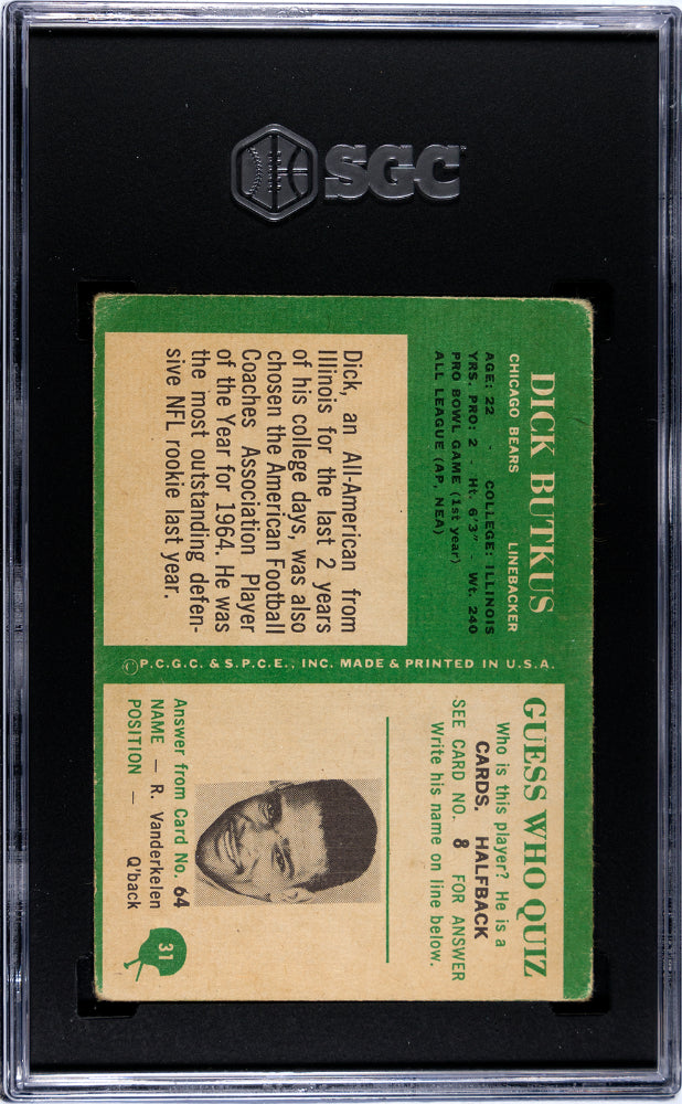 1966 Philadelphia Dick Butkus #31 SGC 3