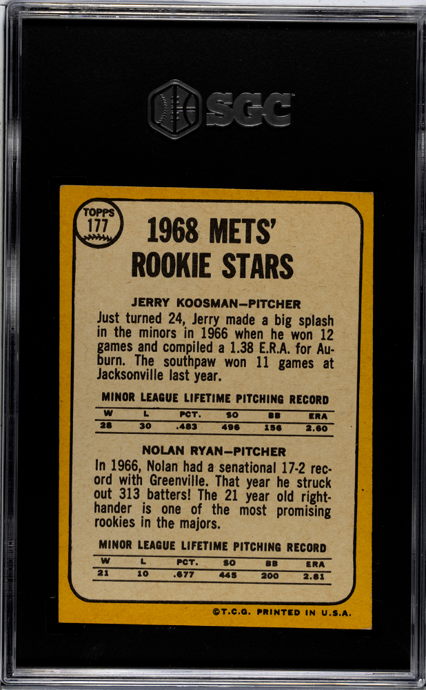 1968 Topps Nolan Ryan #177 SGC 5