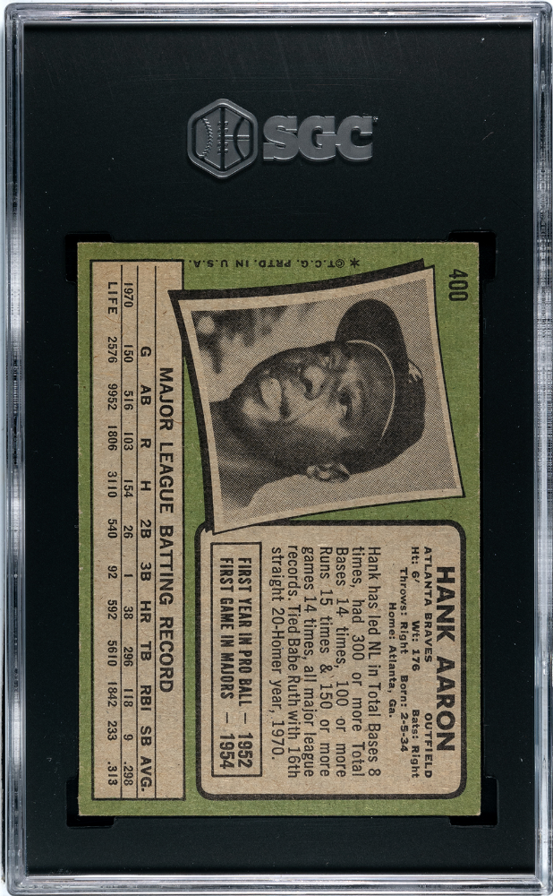 1971 Topps Hank Aaron #400 SGC A