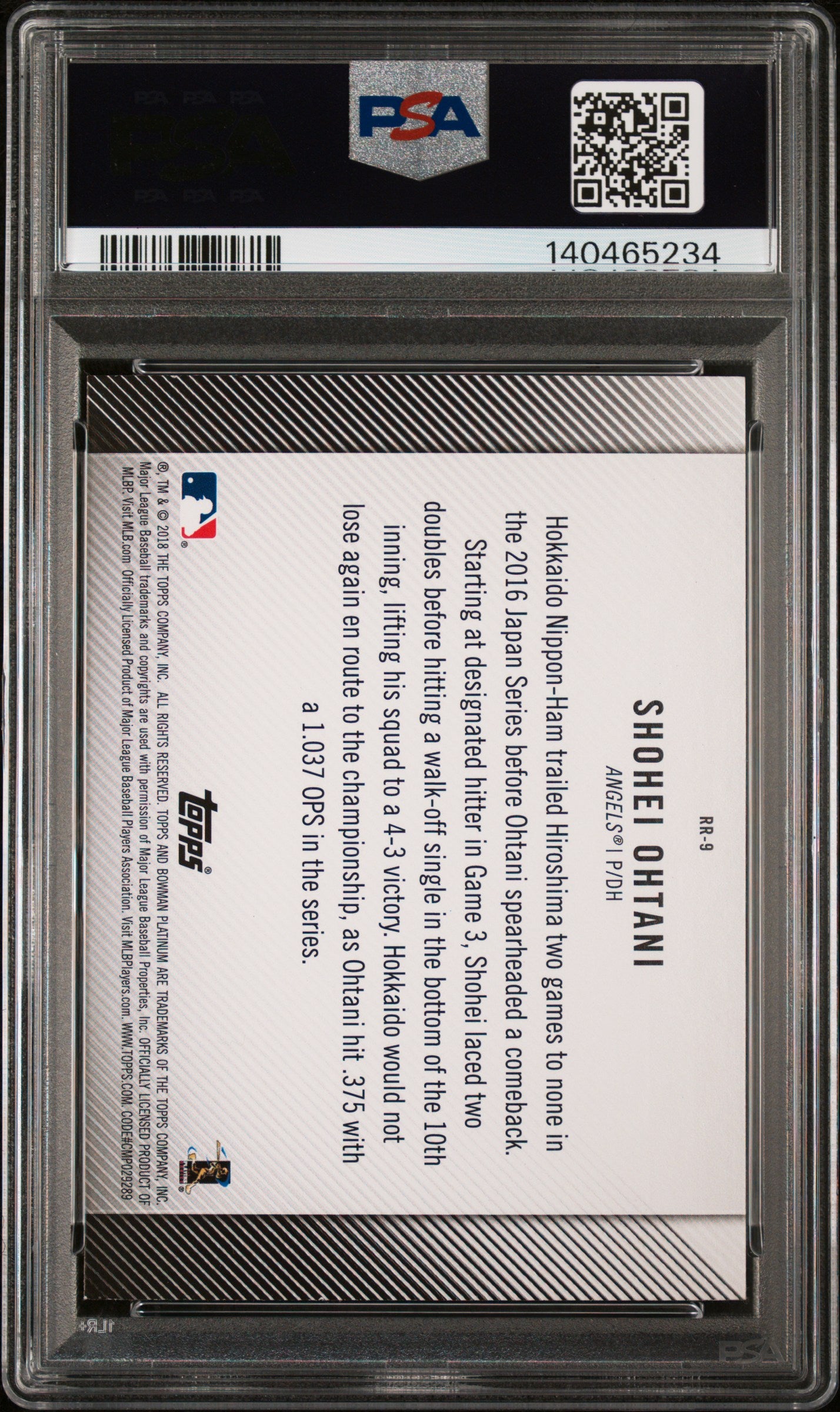 2018 Bowman Platinum Rookie Revelations Shohei Ohtani #RR-9 PSA 9