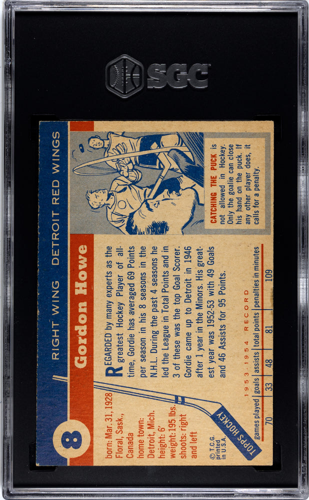 1954 Topps Gordie Howe #8 SGC 4
