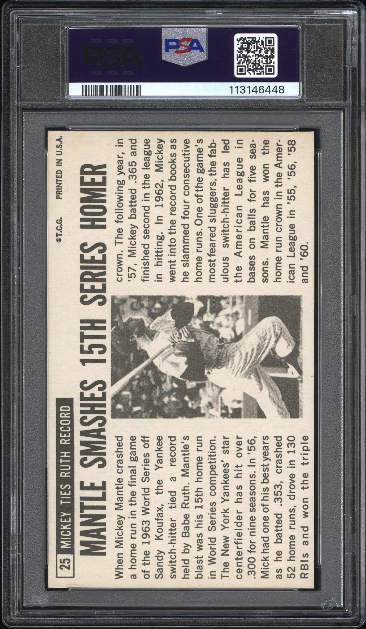 1964 Topps Giants Mickey Mantle #25 PSA 4