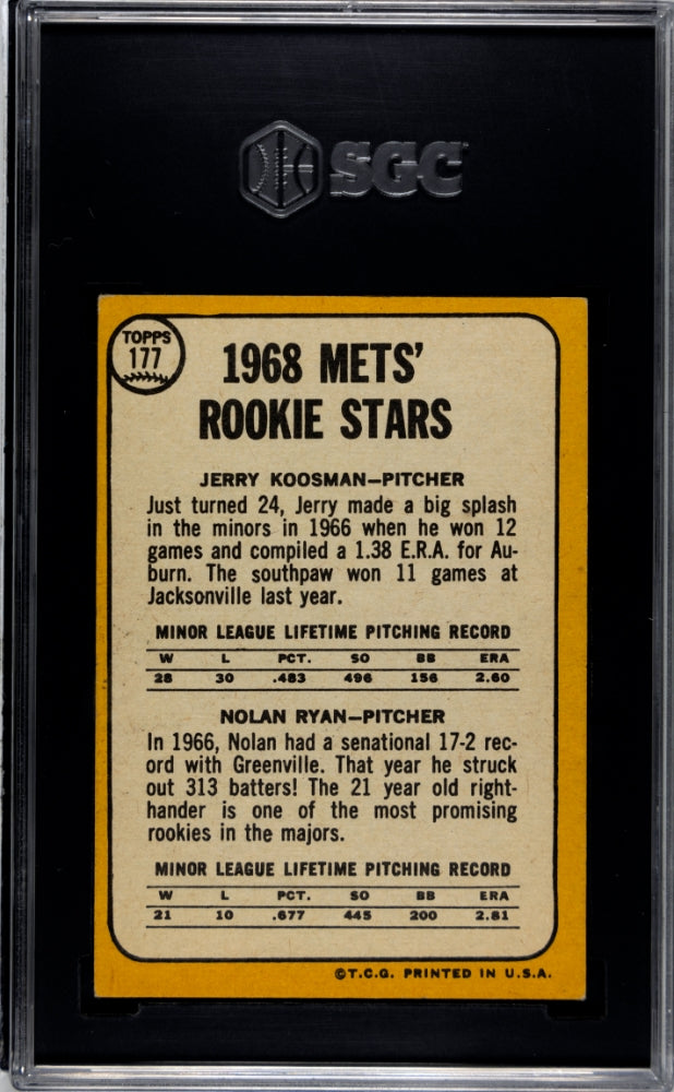 1968 Topps Nolan Ryan #177 SGC 5