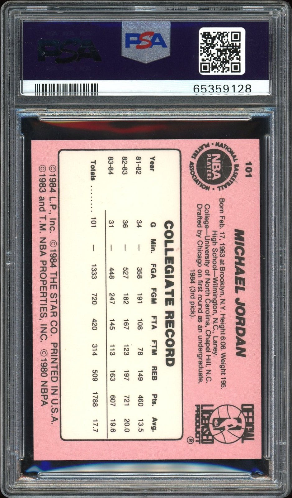 1984 Star Michael Jordan #101 PSA 5