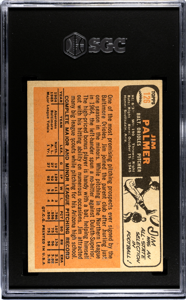 1966 Topps Jim Palmer #126 SGC 5