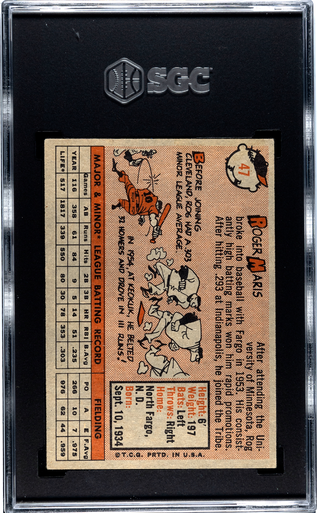 1958 Topps Roger Maris #47 SGC 6