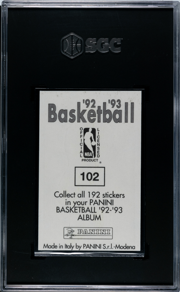1992 Panini Stickers Michael Jordan #102 SGC 8