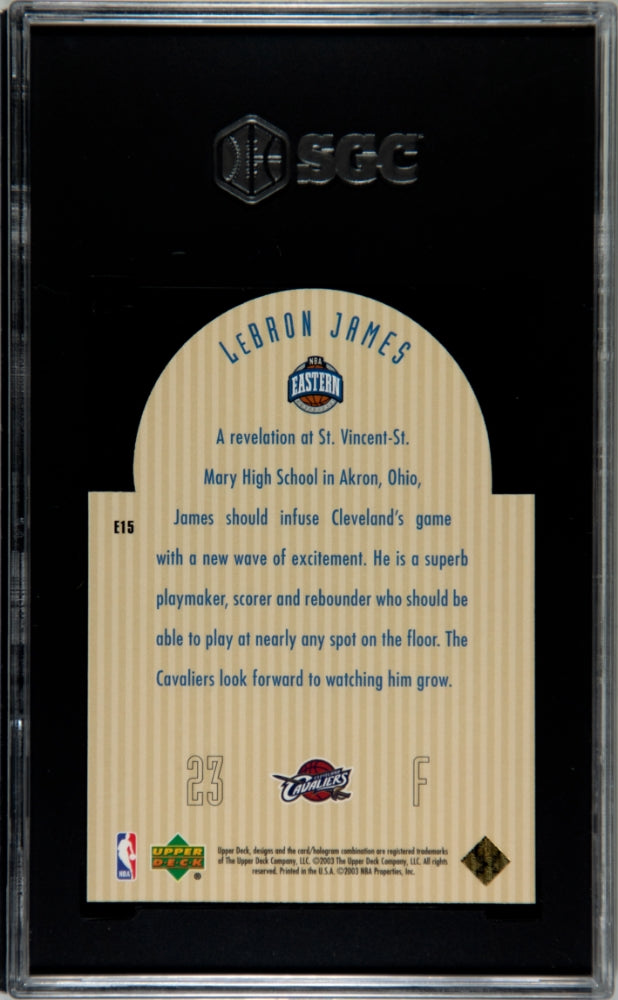 2003 Upper Deck LeBron James #E15 Future All Star SGC 9.5