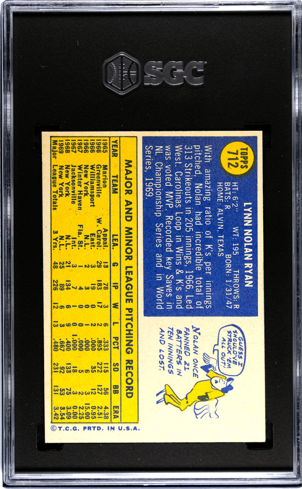 1970 Topps Nolan Ryan #712 SGC 6