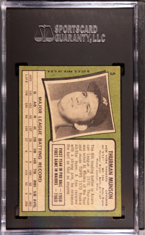 1971 Topps Thurman Munson #5 SGC 5.5