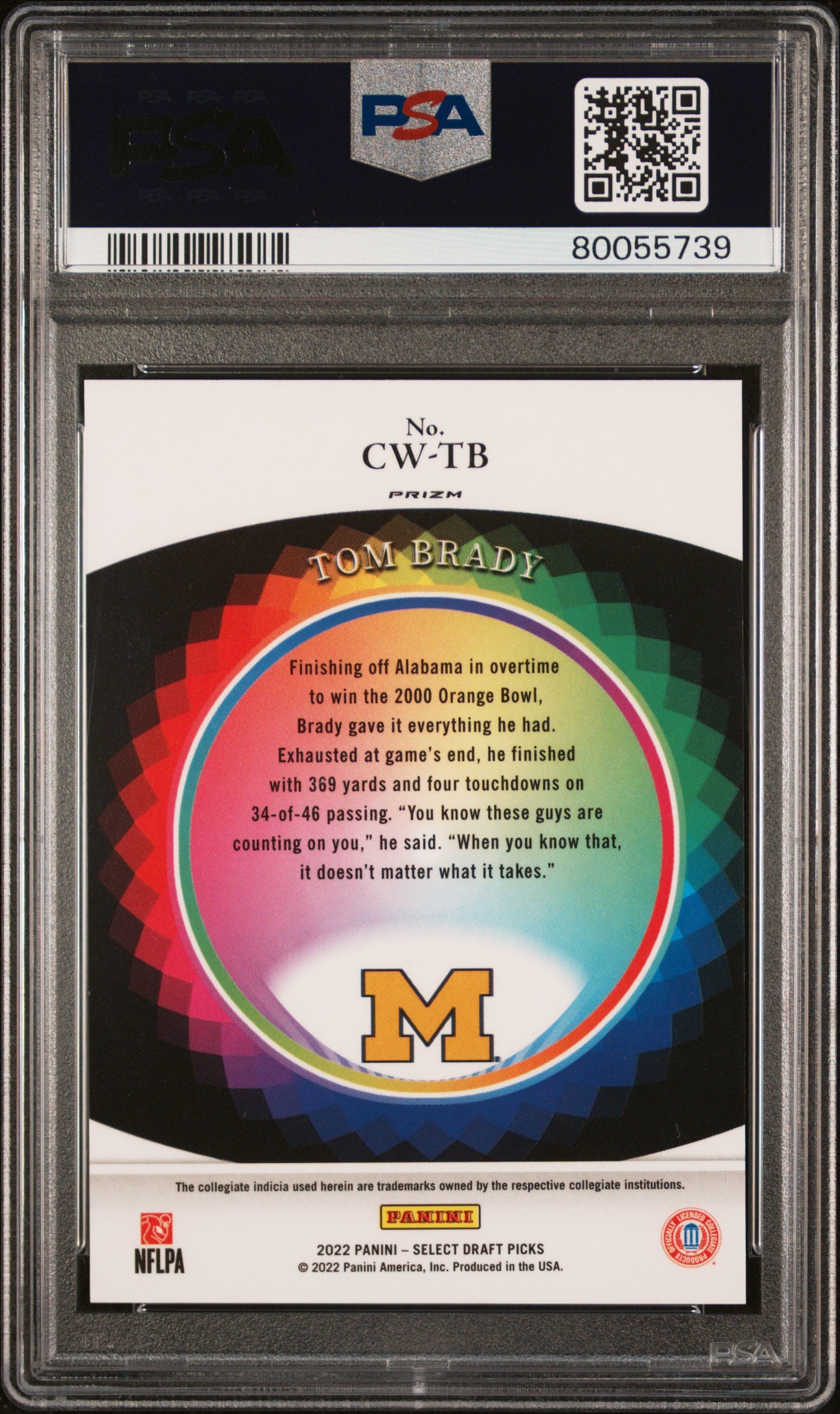 2022 Panini Select Draft Picks Color Wheel Tom Brady #CWTB PSA 10
