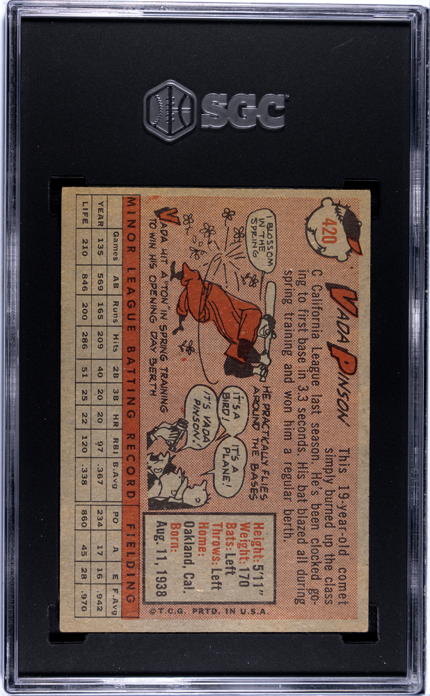 1958 Topps Vada Pinson #420 SGC 6