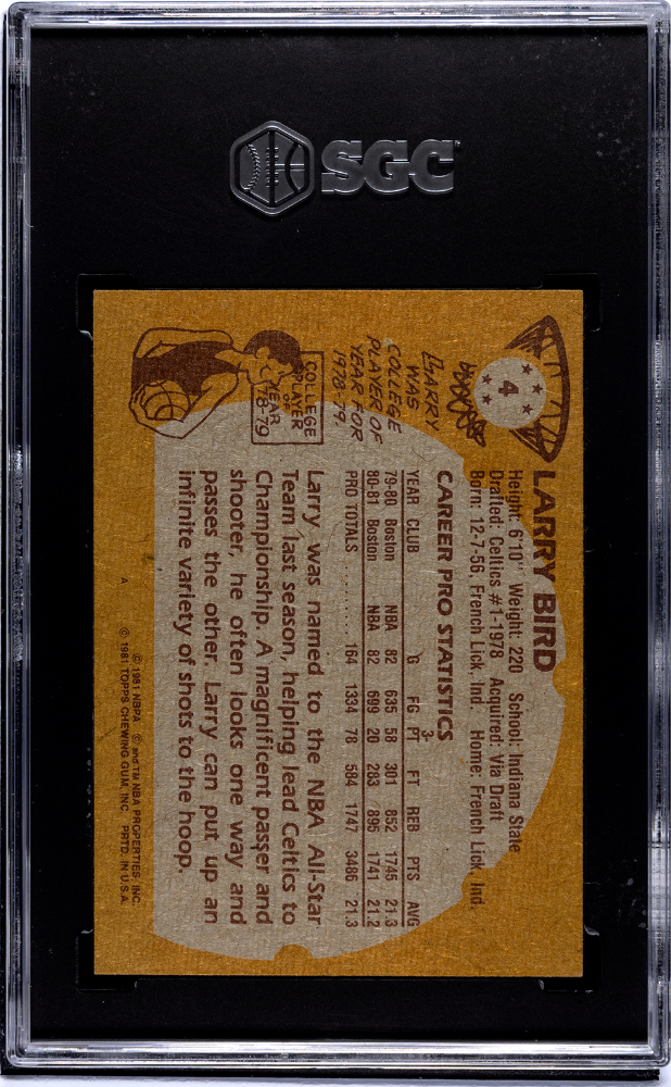 1981 Topps Larry Bird #4 SGC 7