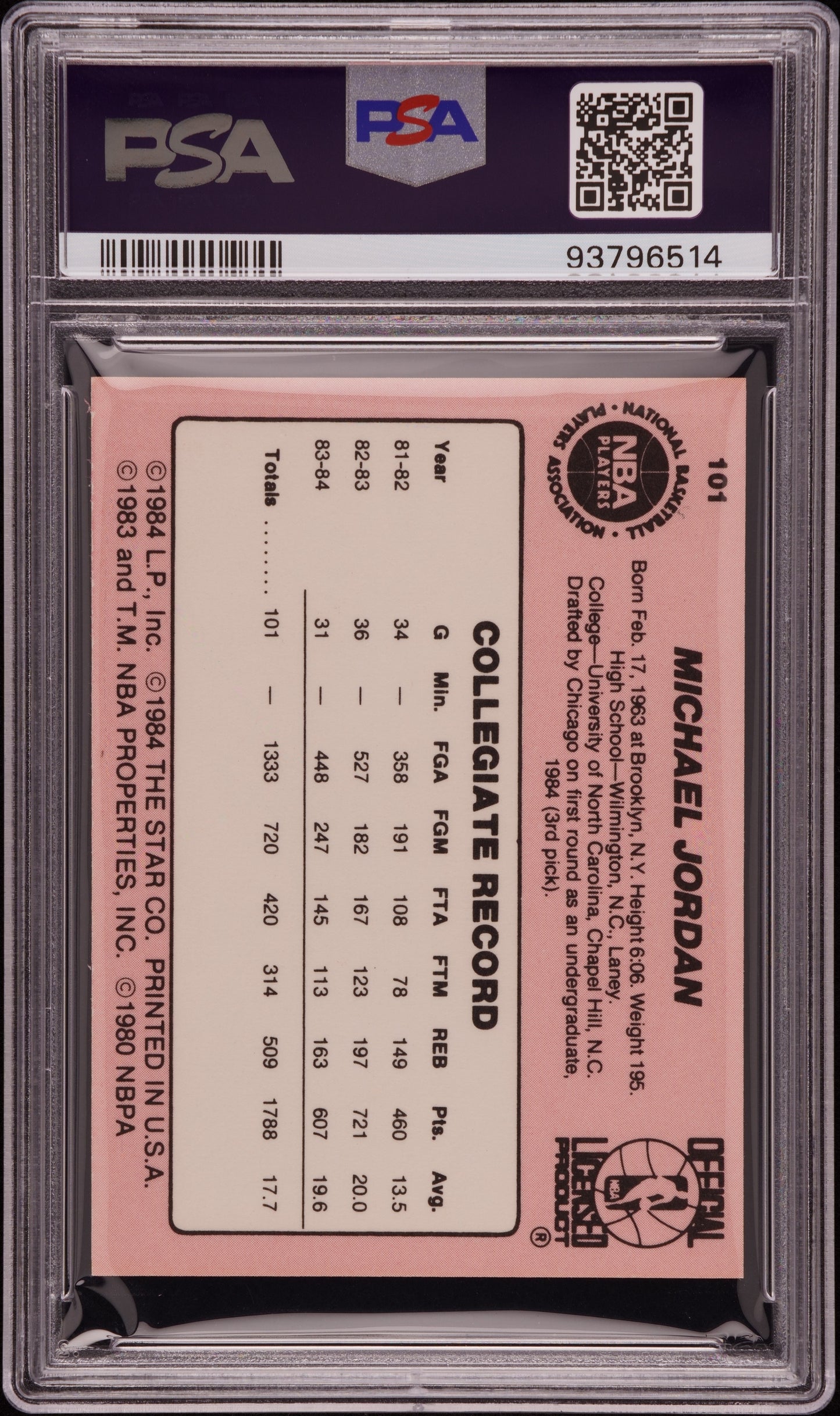 1984 Star Michael Jordan #101 PSA 7